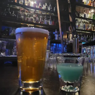 A beer and a skittles shot