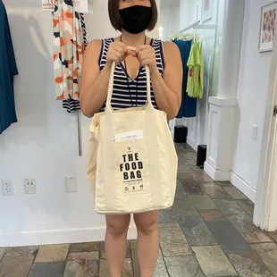 Summer with their super cute takeout bag!  Fits takeout pastry boxes, super cute and stylish