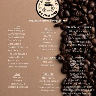 Coffee Menu