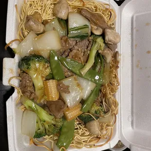 Hong Kong Beef Chow Mein noodles.