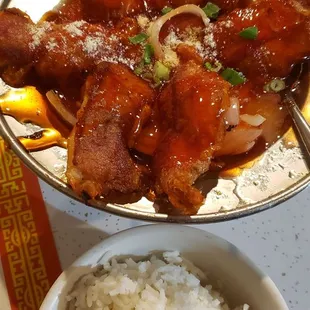 Woo Dip Harr, bacon wrapped shrimp.