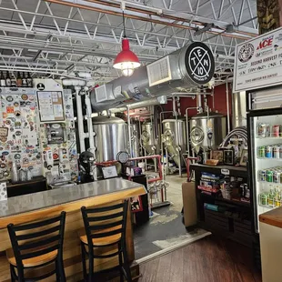 the inside of a brewery