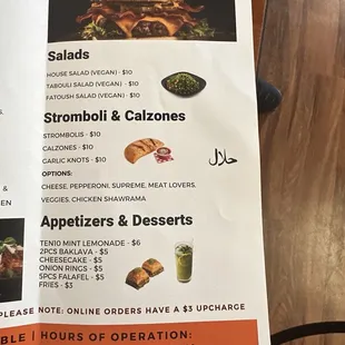 menu