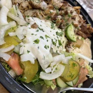 Chicken shawarma bowl (w/ rice)