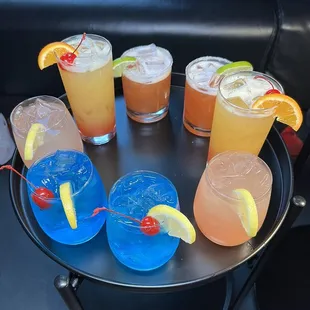 a variety of drinks