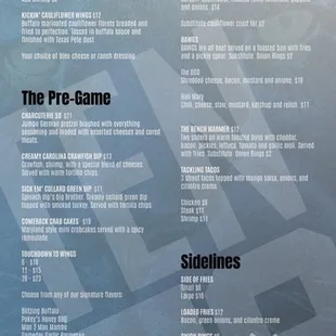 the menu