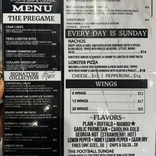 menu