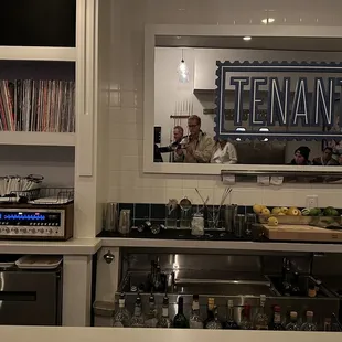 Bar area with a "real" record player.