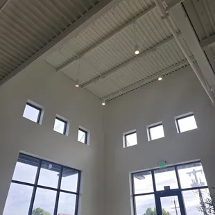 High ceiling.