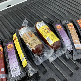 a variety of sausages