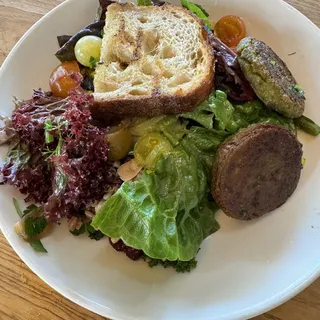 happier vegan with baked falafel