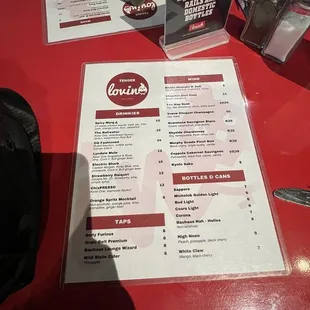 sushi and sashimi, menu