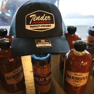 Tender brand swag, BBQ sauce, Rub