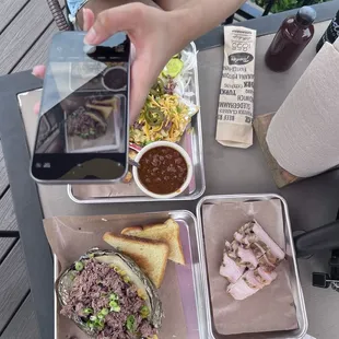 Frito Pie, Baked Potato W/ Brisket, Turkey
