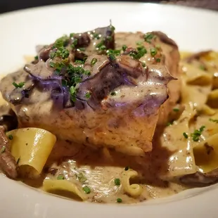 Sea bass w/ truffle, mushroom fettuccini (special)
