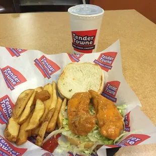 Buffalo chicken sandwich.  Ridiculously tender and juicy.