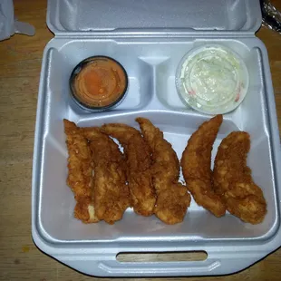 Believe it or not, that is six pieces. Plus they charge for the sauce
