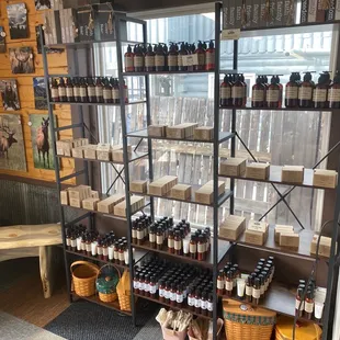 a display of bottles of wine in a store