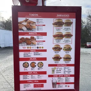 Order board at Drive Up (not a drive thru)