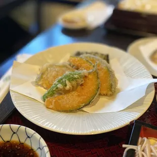 Veggie tempura option (kabocha to replace the shrimp)