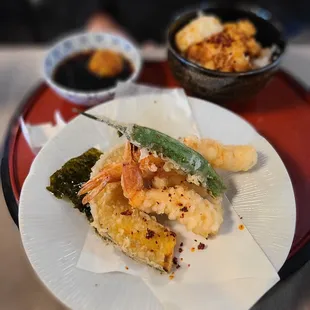Combo Plate- Tempura and Kakiage Bowl