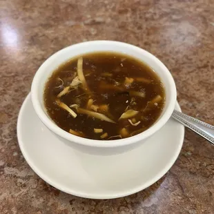 Soup of the day with lunch special- Hot &amp; Sour Soup