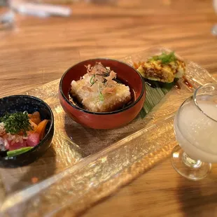 Sashimi Ceviche
 Agedashi Tofu
 Umaki