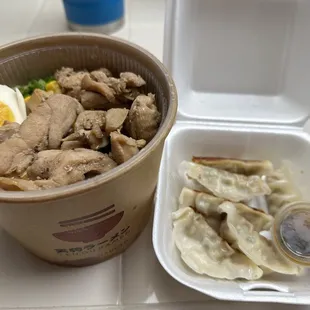 Chicken Ramen and Dumplings