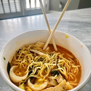 Spicy Tonkotsu black pork ramen with an extra flavored egg! Delicious!