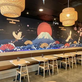 Inside the restaurant.