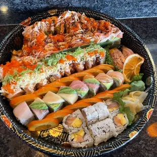 Summer roll, rainbow roll.