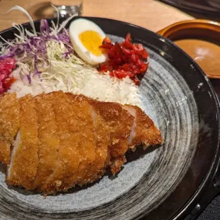 Tonkatsu curry (before I mixed in the curry)