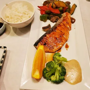 Salmon teriyaki entree