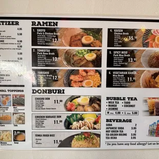 menu, sushi and sashimi