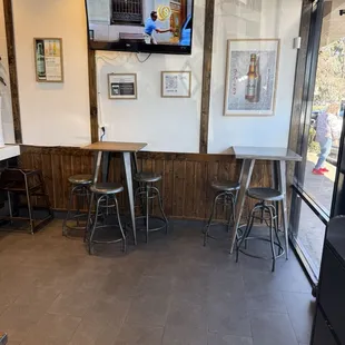 The inside. The area seats maybe 10