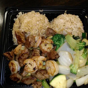 Hibachi shrimp and steak