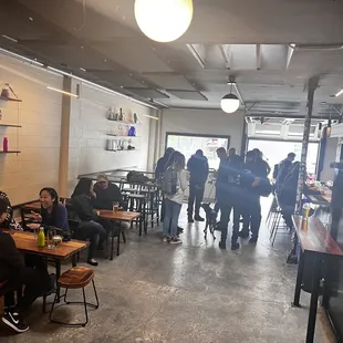 Tap room seating area