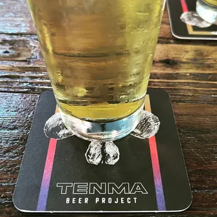 My pre-prohibition Pilsner and their coaster.