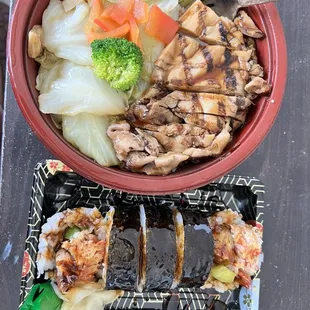 a bowl of food on a table