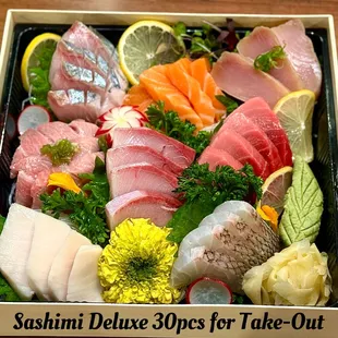 Sashimi Deluxe 30pcs for take-out