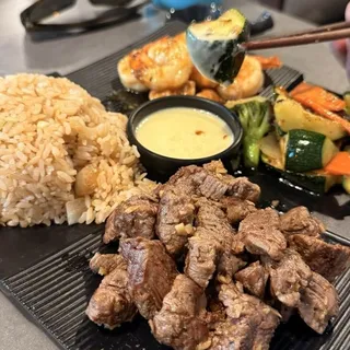 NY Strip Steak and Colossal Shrimp Hibachi