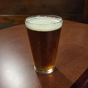 The Irish Red. Brewed right in Leb-nun TN. Nice body and flavor- Crisp and finished nicely. Went well with the pizza. ( 8.2/10 )