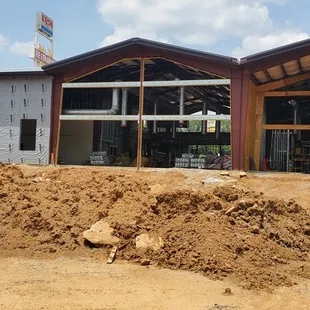 Progress on the new building, still a year away from re-opening.