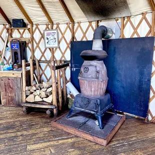 a wood burning stove