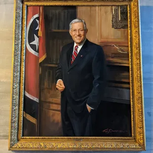 Donald Sundquist - former Governor of Tennessee. Oil paintings of past Governors appear on the walls.