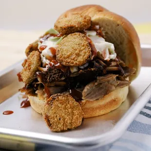 a pulled pork sandwich