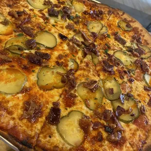 Bacon and Pickle Pizza