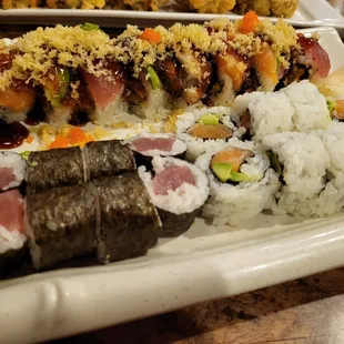 sushi, sashimi, sushi and sashimi, food