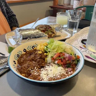 two plates of food on a table