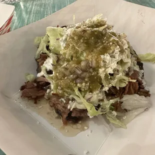 Tostada with pork